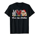 Peace Love Christmas Guinea Pig Matching Lights Funny Pajama T-S