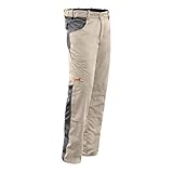 strongAnt Arbeitshose Bundhose für Männer Stretch Beige/Grau Lange Arbeitshose mit vielen praktischen funktionellen sicheren Taschen - Größe: 54