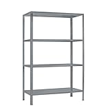 Schulte Regalwelt Lagerregal mit 4 PowerMAX-Fachböden, 200x100x50cm Regalsystem, Steckregal mit einfacher Montage ohne Verschrauben, Traglast je Boden bis zu 70 Kg (Gesamttraglast bis zu 280 Kg)