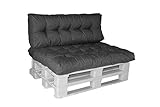 Mayaadi Home Palettenkissen Palettenauflage Palettensofa Euro Palettenpolster Kissen Europalleten Garten Sitzkissen Rückenkissen Palettenmöbel Schaumstoffflocken MH-DA-03 Dunkelgrau 120x80x15