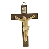 Hellery Wandkreuz Kruzifix Handbemalte Holz Kreuz Harz Jesus Christus Home D