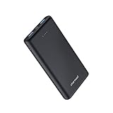 Charmast Powerbank 10000mAh USB C Ultradünner Externer Akku 3 Ausgängen Tragbares Ladegerät Handy Slim Power Bank Micro USB Type C kompatibel mit iPhone,Huawei,Samsung,Nintendo Switch usw