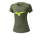 Mizuno Damen Athletic RB T-Shirt, Khaki, XS