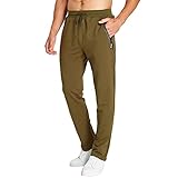 JustSun Jogginghose Herren Trainingshose Sporthose Herren Lang Baumwolle Fitness Hosen Herren Reissverschluss Taschen Grün XL