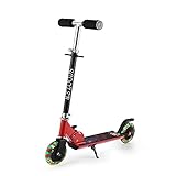 Roller Kinder, 3 Höhenverstellbare kinderroller, Scooter Kinder mit 2 LED PU Räder, für Mädchen und Jungen 3-12 Jahre alt, Maximale Belastung 100kg (Rot)