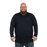 Alca Langarmshirt Mit Rundhalsausschnitt für Männer mit Übergröße Bauchumfang 1XL-8XL Herren Langarm-T-Shirt Mit Crew-Neck 4XL-B B