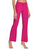BALEAF Damen Flare Joga Fitness Hose 81cm lang Dunkelrosa M