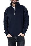 Mivaro Herren Troyer, Pullover mit 1/4 Reißverschluss, hoher Kragen, ohne Kapuze, Größe:XL, Farbe:Dunkelb