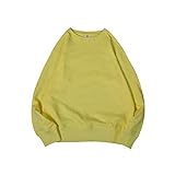 Fainash Damen Pullover Tops Einfarbig Lässig Mode Locker Trend Bequem Vielseitig Outdoor Sports Basic Sweatshirt L