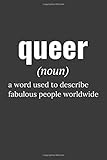 queer (noun) a word used to describe fabulous people worldwide: Blank Lined Funny Saying Definition Quotes Simple and Elegant Notebook Journal, 110 Pages 6 x 9 inches Sarcastic One L