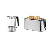 WMF Lono Wasserkocher Glas 1,7 Liter, 3000 Watt, edelstahl matt & Bueno Pro Toaster Langschlitz, 4 Scheiben, XXL Toast, Aufknusper-Funktion, 6 Bräunungsstufen, 1550W, T