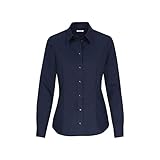 Seidensticker Damen Bügelfreie, taillierte Hemdbluse-Regular Fit-Hemdbluse-Langarm-100% Baumwolle Bluse, Dunkelblau, 38