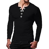 Herren Sweatshirt V-Ausschnitt Slim Fit Baumwolle-Anteil Basic Männer Longsleeve Sommer Pulli weißes Langarmshirt V-Neck Schwarzer Sweater Pullover T-Shirt Lang