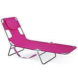 Sigtua, Strandliege, Sonnenliege mit hoher Rückenlehne, Campingliege, tragbarer Klappliege, Relaxliege, Gartenliege, Liegestuhl für Outdoor-Aktivitäten L
