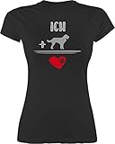 Sprüche Statement mit Spruch - Hunde-Liebe - M - Schwarz - ich Liebe Hunde Tshirt - L191 - Tailliertes Tshirt für Damen und Frauen T-S