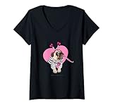 Damen Mops Everyday ich liebe dich mehr T-Shirt mit V