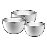 Silit Küchenschüssel-Set 3-teilig, Edelstahl, multifunktional als Rührschüssel, Salatschüssel, Servierschüssel, stapelb