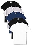 Fruit of the Loom Herren Heavy T-Shirt (5er Pack) Gr. L, Schwarz/Grau/Marineblau/Schwarz/Weiß