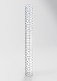 GABIONA | Gabionensäule HxBxT: 200 x 17 x 17 cm | Maschenweite 5 x 5 cm | Eckiger Gabionenpfosten für den Garten | R