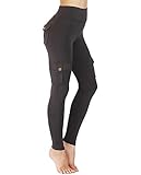 Nuofengkudu Damen High Waist Sporthose Leggings mit Taschen Militärisch Stil Stylisch Push up Tights Hosen Jogginghose Sportleggins(S-Grau,M)