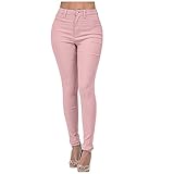 Stretch-Skinny-Jeans für Damen, mittelhohe weiche Denim-Leggings mit Taschen Classic Slim Fit, atmungsaktive Mischhose Sport beiläufige Jogginghose Fashion Jogger Hose Sweatp