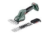 Metabo Akku-Strauch- und Grasschere SGS 18 LTX Q (601609850) 18V, präzise Formschnitte an Büschen, Sträuchern + saubere Rasenkanten, ohne Akk