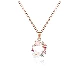 DKM Halskette mit Anhänger aus Rotgold, Kranz, Sterlingsilber, Damenschmuck, Glückskranz, Konfession, Geschenk, Mädchenschmuck, Rosa, All-Match-Halskette für Damen (A)