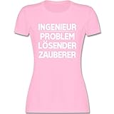 Beruf und Job Geschenke - Ingenieur - problemlösender Zauberer weiß - L - Rosa - T-Shirt - L191 - Tailliertes Tshirt für Damen und Frauen T-S