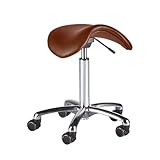 wuuhoo® I Profi Sattelhocker Ruben hydraulisch höhenverstellbar I Made in Germany! Arbeitshocker mit hochwertigem Kunstlederbezug, gummierte gebremste Rollen I Drehhocker mit Alu Fußkreuz b