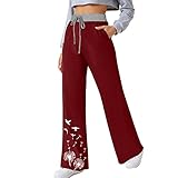 Damen Sporthosen Lang Jogginghose Casual Jogginghose High Waist Loose Fit Elastischer Bund Freizeithosen Hohe Trainingsanzug Hosen Sweathose mit T