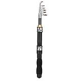 Angelrute Tragbare Kleine Short Sea Pole Mini Sea Fishing Werkzeuge Teleskop Angelrute für Reise Meerwasser Süßwasser Bass Forelle Angeln(2.1m)