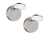 2er Set klassiche Wandleuchte Spot ALERT, Nickel matt, Spot drehbar, 1x 4W LED, W