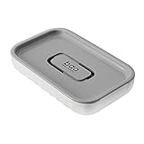 KOCAWIS Seifenschalen für Badezimmer mit Drainage-Seifenhalter, 2-lagig, weiß & grau, Kunststoff, Duschseifenschale, stilvolle Seifenschale im nordischen Stil, Seifenschale für Zuhause und Kü