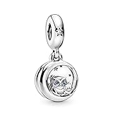 Owl sterling silver dangle with bright cobalt blue crystal and clear cub