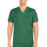 Sommer-T-Shirt, lockere Passform, einfarbig, kurzärmelig mit Tasche, Bluse, modisch, V-Ausschnitt, Worker, T-Shirt, Tops, leger, Streetwear, grün, XL