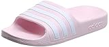 adidas Adilette Aqua Slide Sandal, Clear Pink Cloud White Clear Pink, 32 EU