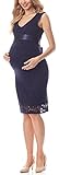 Be Mammy Damen Umstandskleid Maternity Schwangerschaftskleid BE20-232 (Navy, M)
