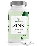 naturally Zink-Tabletten für 1 Jahr - 365 Tabletten mit je 25 mg Zink-Bisglycinat - Hochdosiertes Nahrungsergänzungsmittel - Zinc Supplement - Veg