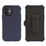 Caseium Schutzhülle kompatibel mit iPhone 12 Mini (5,4 Zoll) | Holster-Schutzhülle Serie | Militärqualität | Schwerer Schutz mit Gürtelclip-Halterung | Schützend robust stoßfest | Marineblau / B