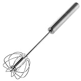KADAX drehbarer Schneebesen aus Edelstahl, Milchaufschäumer, vielseitiger Handschneebesen, manueller Rührbesen für mischen, Eier, Soßen, Schaumschläger, Handrührer (klein)