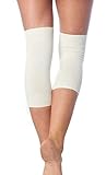 CzSalus Angebot: 4 Stück elastische Knie-Wärmer mit warmen Angora Wolle (naturfarben, One)