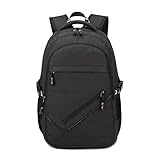 LIAZNGNA Computerrucksack Casual Rucksack Männer wasserdichte Reise Bagpack USB Ladung Rucksack Männliche Laptop-Tasche Schultaschen (Color : Black, Size : 18-inch)