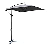 Pure Home & Garden Hochwertiger Ampelschirm Horizon 300 x 200 cm in anthrazit, neigbar, 360 Grad drehbar, UV-Schutz 40 Plus, ink