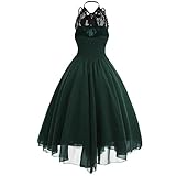 eiuEQIU Damen Gothic-Stil Sexy Kleid Asymmetrischer Spitzennähte Chiffon-Kleid Sexy Mode Abendkleid Knielangkleid Maxikleid Halloween/Karneval/Weihnachten Kostüme für Cosplay Party Club usw