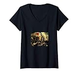 Damen Freiheit, die das Volk führt Eugene Delacroix T-Shirt mit V