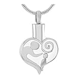 Lcgbw Edelstahl Asche Schmuck Mama Und Baby Liebe Edelstahl Feuerbestattung Für Asche Urne Schmuck Andenken Halskette Anhänger Menschliches Souvenir Für D