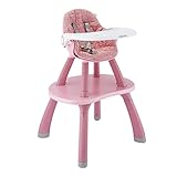 Babyhochstuhl, Säuglingstisch Und Stuhlset/Aktivitätszentrumstisch/Babyhochstuhl Mit Tablett, Zum Zeichnen, Lesen, Essen, Lernen, Anwendbares Alter: 6 Monate-6 Jahre Alt (Color : Pink)