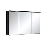 Held Möbel 013.1.0042 3D Spiegelschrank 100, Holzwerkstoff, graphitgrau, 20 x 100 x 66