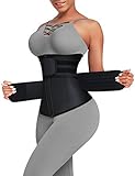 FeelinGirl Damen Waist Trainer Latex Korsett Sport Unterbrust Bauchweg Gewichtsverlust Gürtel Abnehmen Tailenmieder Zum Abnehmen Bauchgurt.Schwarz S