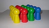 G&S 16 Stück Halmakegel Groß- Spielset - aus Holz 40mm , Sockeldurchmesser 19
